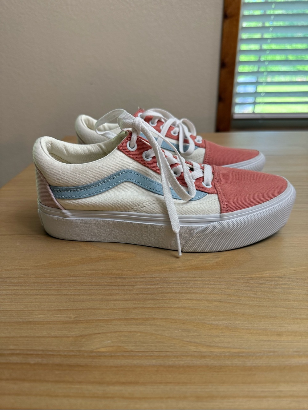 NWOT Vans Twill Old Skool Platform - Pastel Block/True White